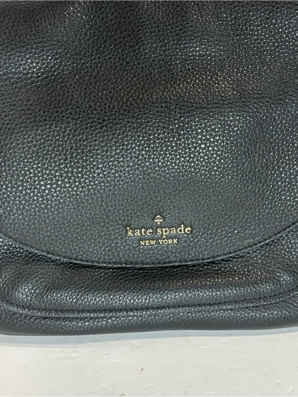 Kate Spade Leila Medium Triple Compartment Black Pebbled Leather Shoulder Bag